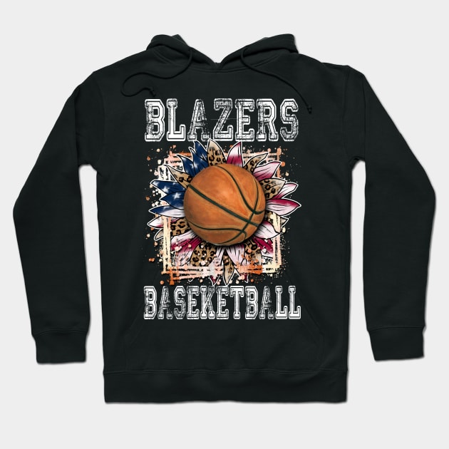 American Flag Personalized Blazers Proud Name Basketball Hoodie by Irwin Bradtke